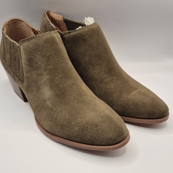 Suede Ankle Boots - Olive - Picture 4 of 6